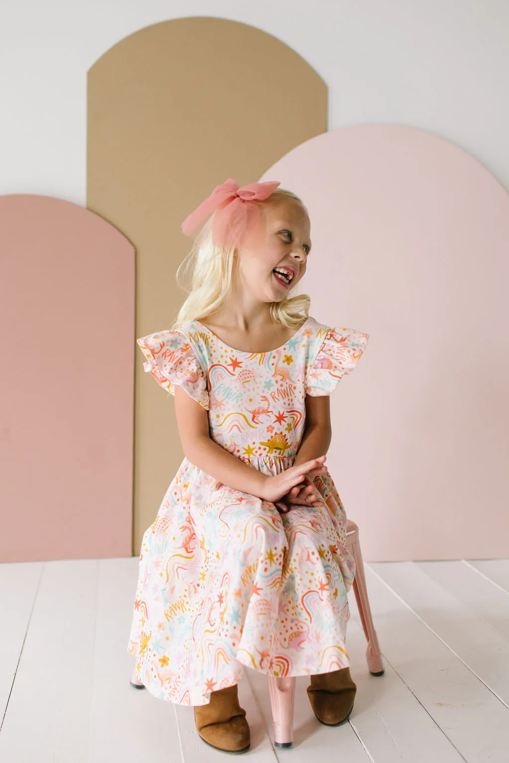 Olivia Twirl Dress in Dreamy Dino